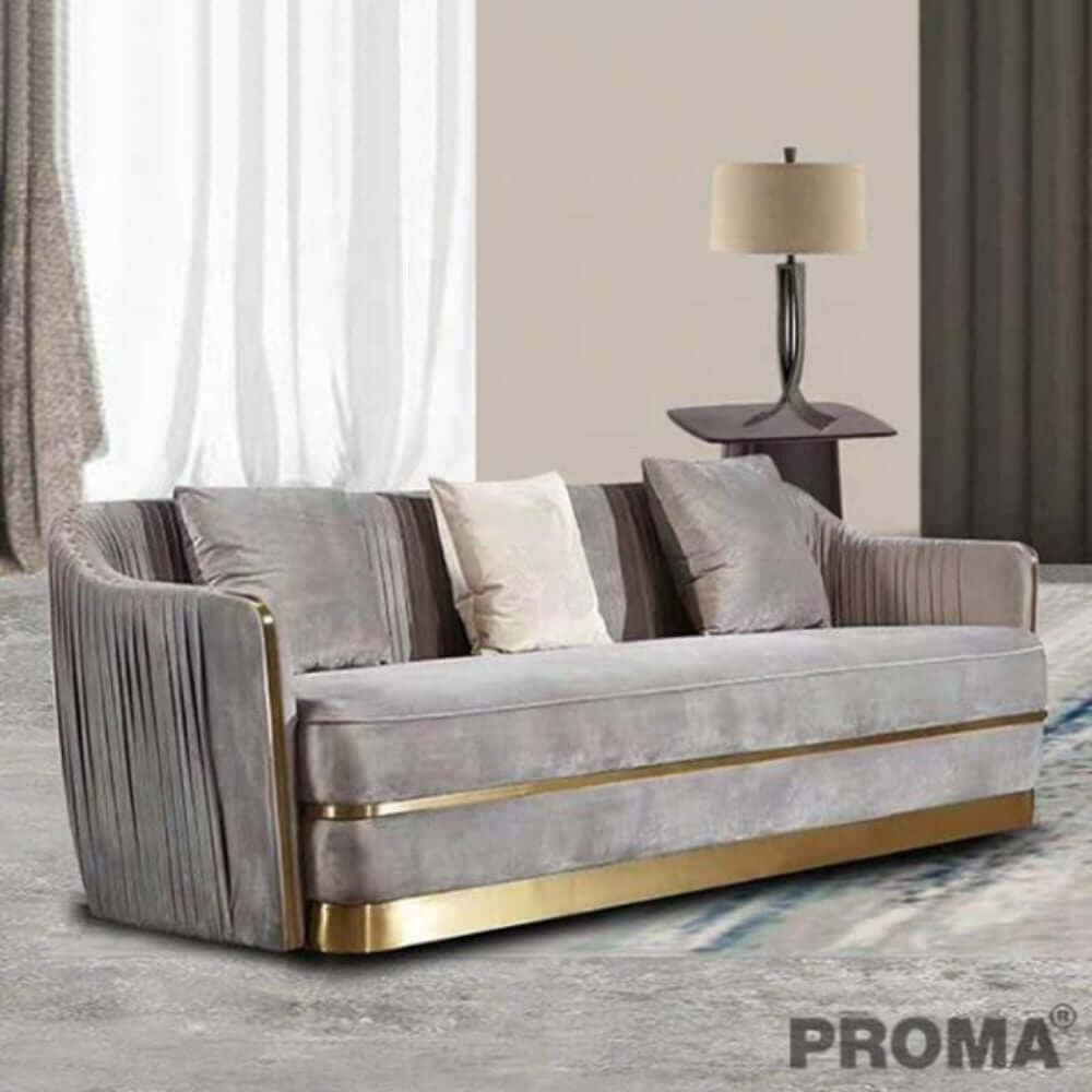 [Pre-order] โซฟา 3 ที่นั่ง PROMA-VIVA CHARIA สีเทา